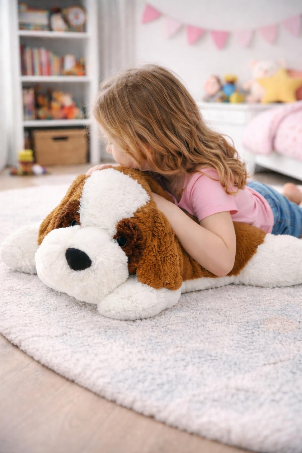 Sweety Toys 5529 Giant Saint Bernard Plush Dog Lying Down Size XXL